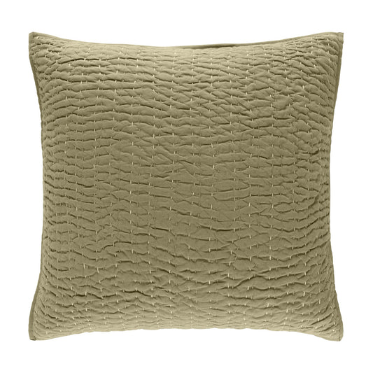 Deepali Kantha Olive Quilted Sham
