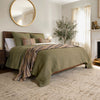 Deepali Kantha Olive Quilt