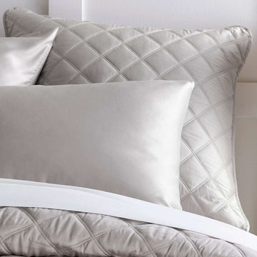 Quilted Silken Solid Grey Sham