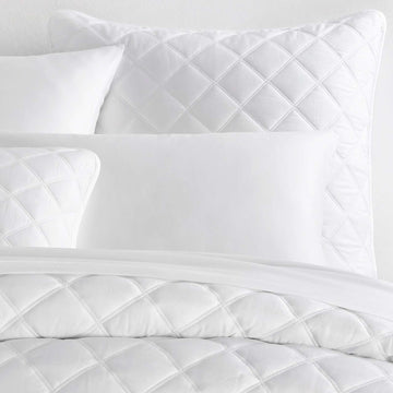 Quilted Silken Solid White Sham