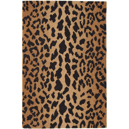 Leopard Hand Micro Hooked Wool Rug - Brown
