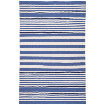 Rugby Stripe Denim Handwoven Indoor/Outdoor Rug