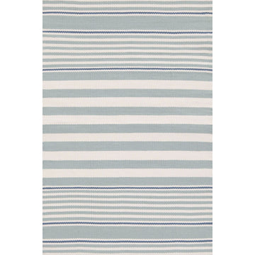 Rugby Stripe Light Blue Handwoven Indoor/Outdoor Rug