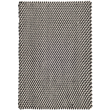 Two-Tone Rope Black/Ivory Handwoven Indoor/Outdoor Rug
