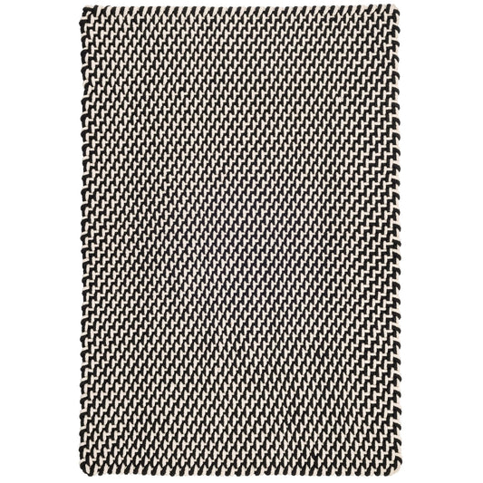 Two-Tone Rope Black/Ivory Handwoven Indoor/Outdoor Rug