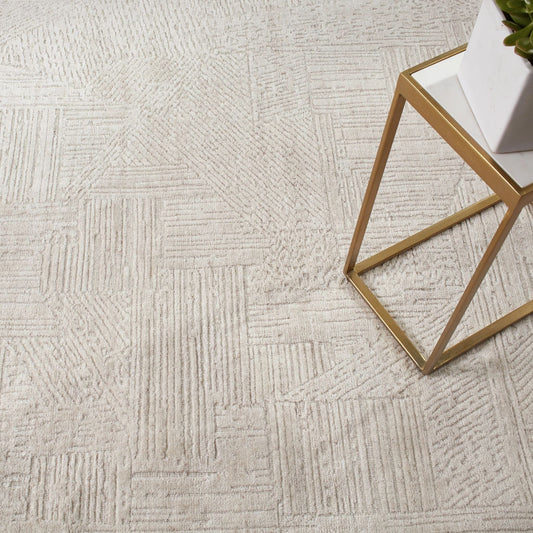Adrian Beige Handwoven Wool Rug Rugs 