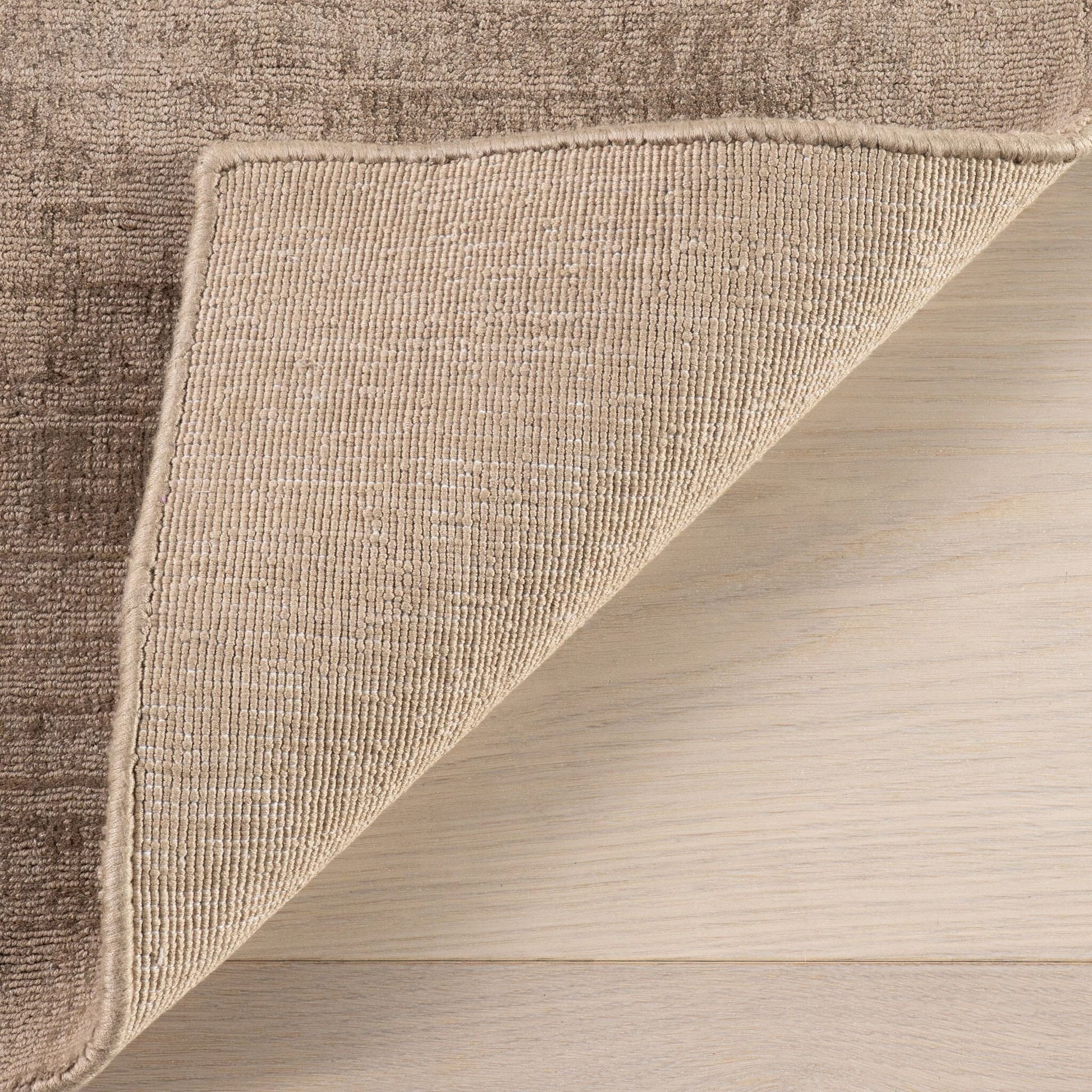Alva Taupe Hand Loom Knotted Viscose Rug Rugs 