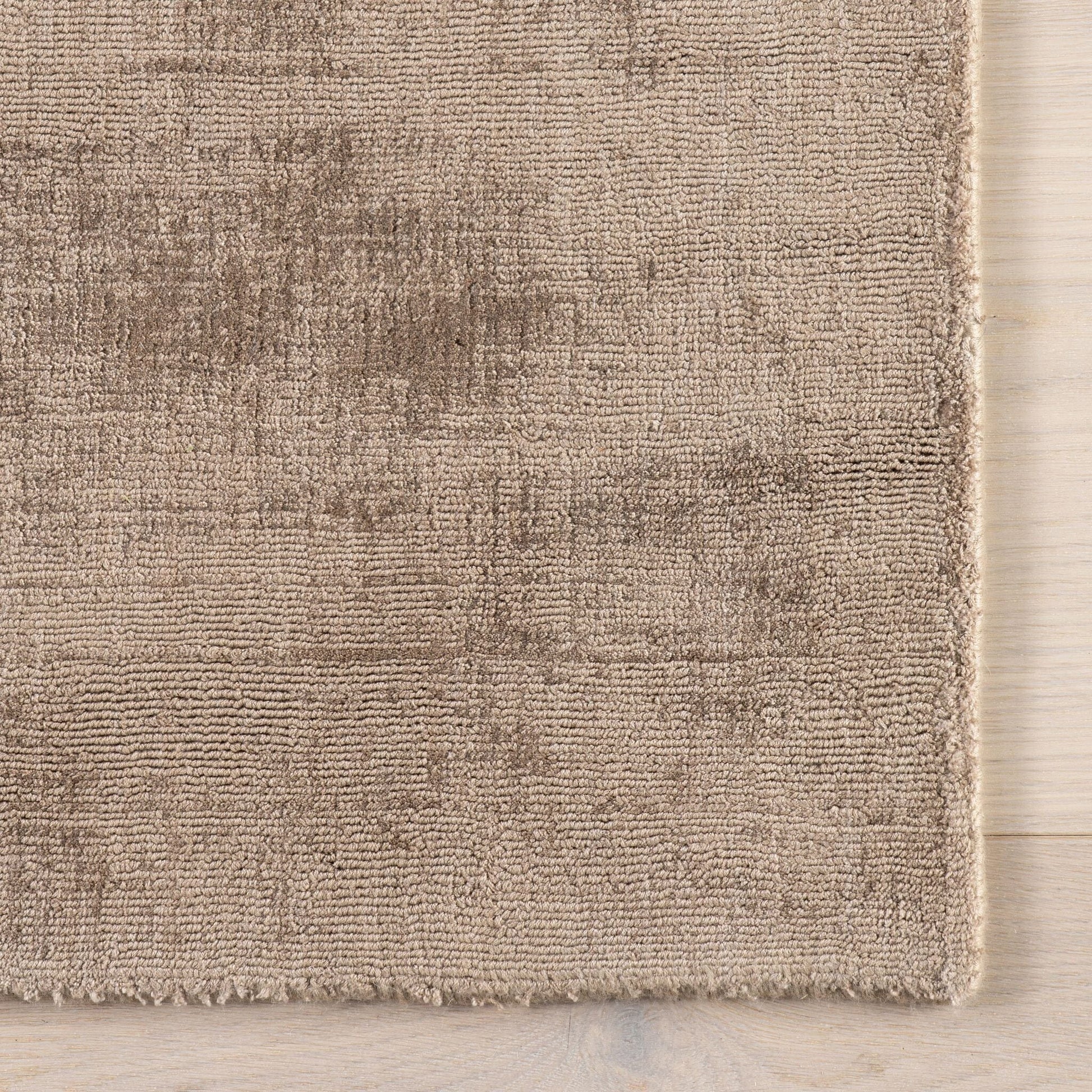 Alva Taupe Hand Loom Knotted Viscose Rug Rugs 