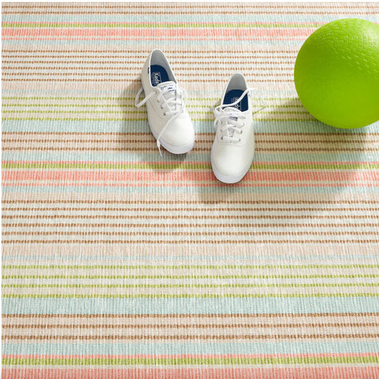 Ana Ticking Aqua Machine Washable Rug WASHABLE 
