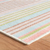 Ana Ticking Aqua Machine Washable Rug WASHABLE 