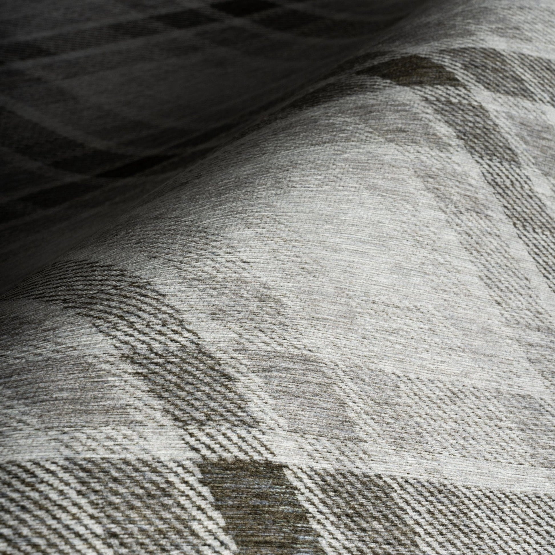 Andri Modern Plaid Machine Washable Rug - Black Rugs 