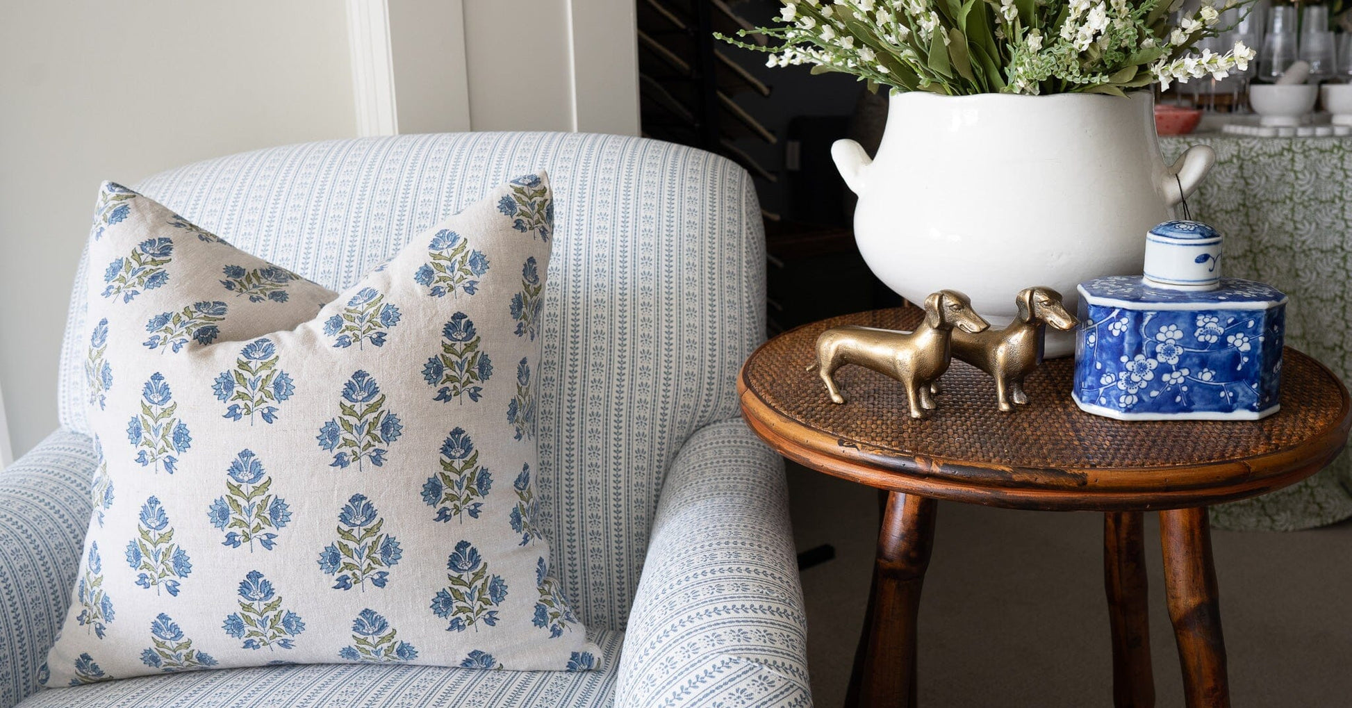 Ankara Moss Linen Pillow 20" Pillows 
