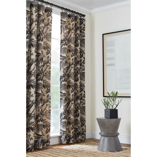 Antigua Linen Black Curtain Panel Curtain Panel 