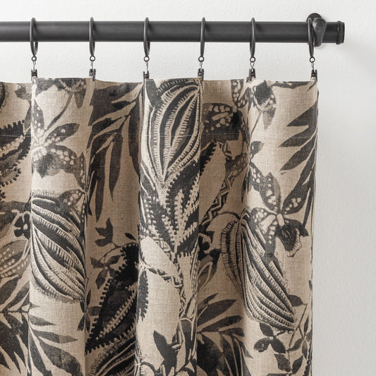 Antigua Linen Black Curtain Panel Curtain Panel 