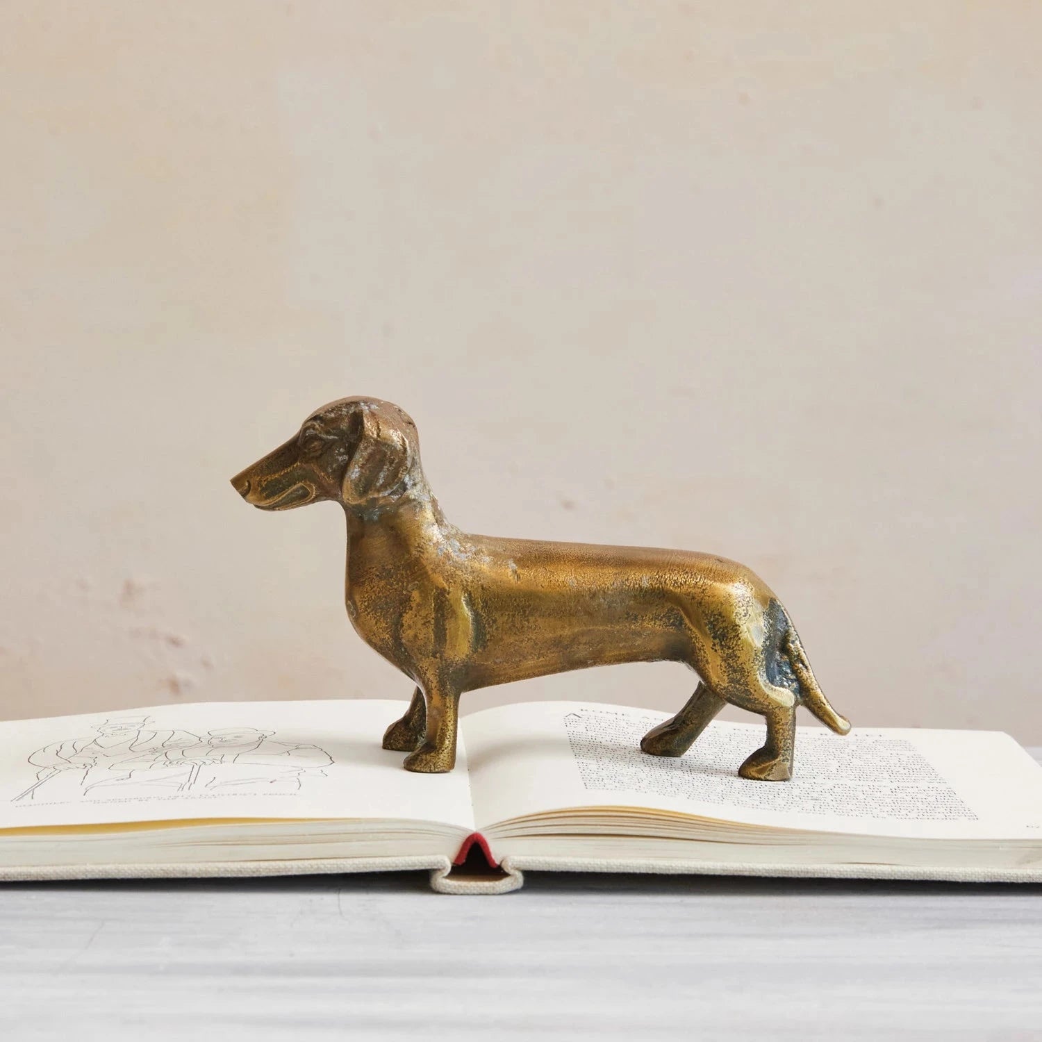 Antique Brass Daschshund Objects & Accents 