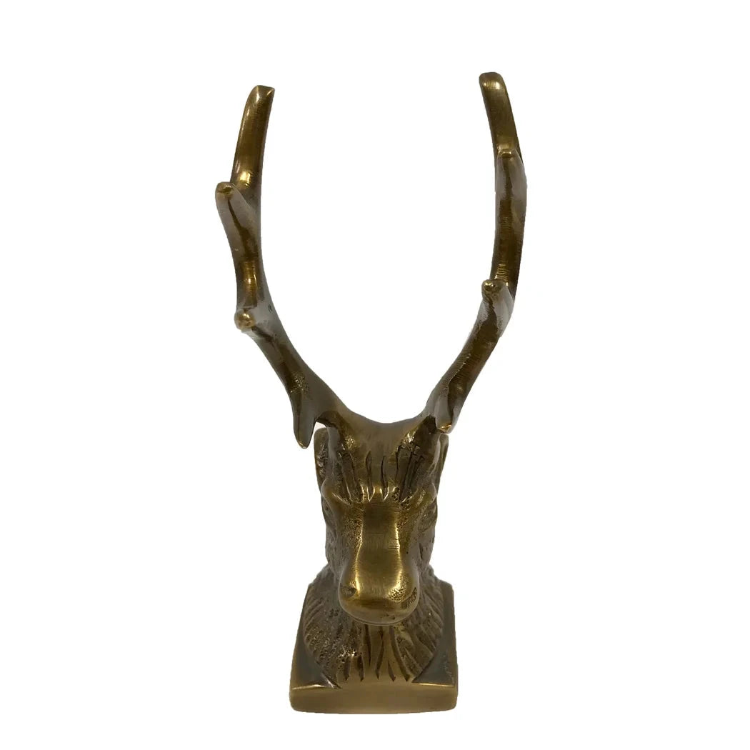 Antique Brass Stag Pen Holder and Paper Weight Objects & Accents 