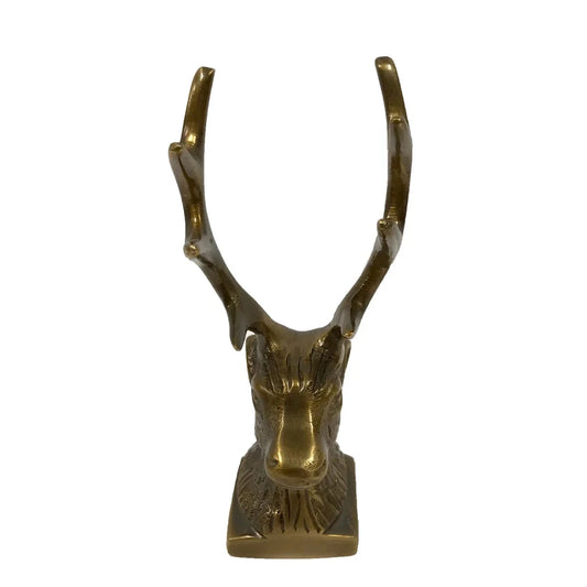 Antique Brass Stag Pen Holder and Paper Weight Objects & Accents 