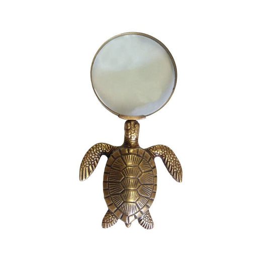 Antiqued Brass Turtle Magnifying Glass, 7” Home Accents 