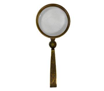 Antiqued Folding Brass Magnifying Glass | Tabletop decor Home Accents 