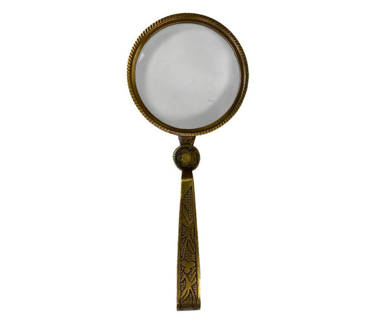 Antiqued Folding Brass Magnifying Glass | Tabletop decor Home Accents 