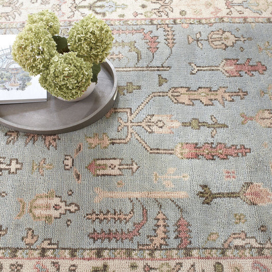 Athens Sky Hand Knotted Wool Rug Rugs 