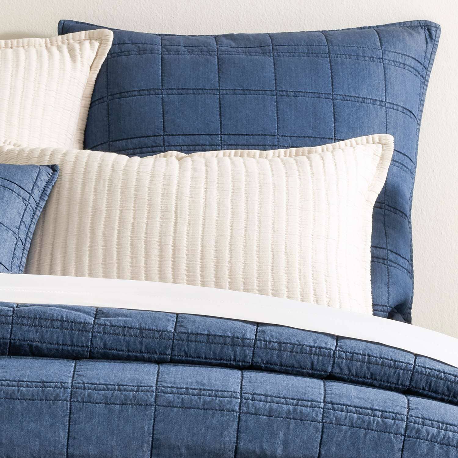 Atlas Denim Quilted Sham Quilted Sham 