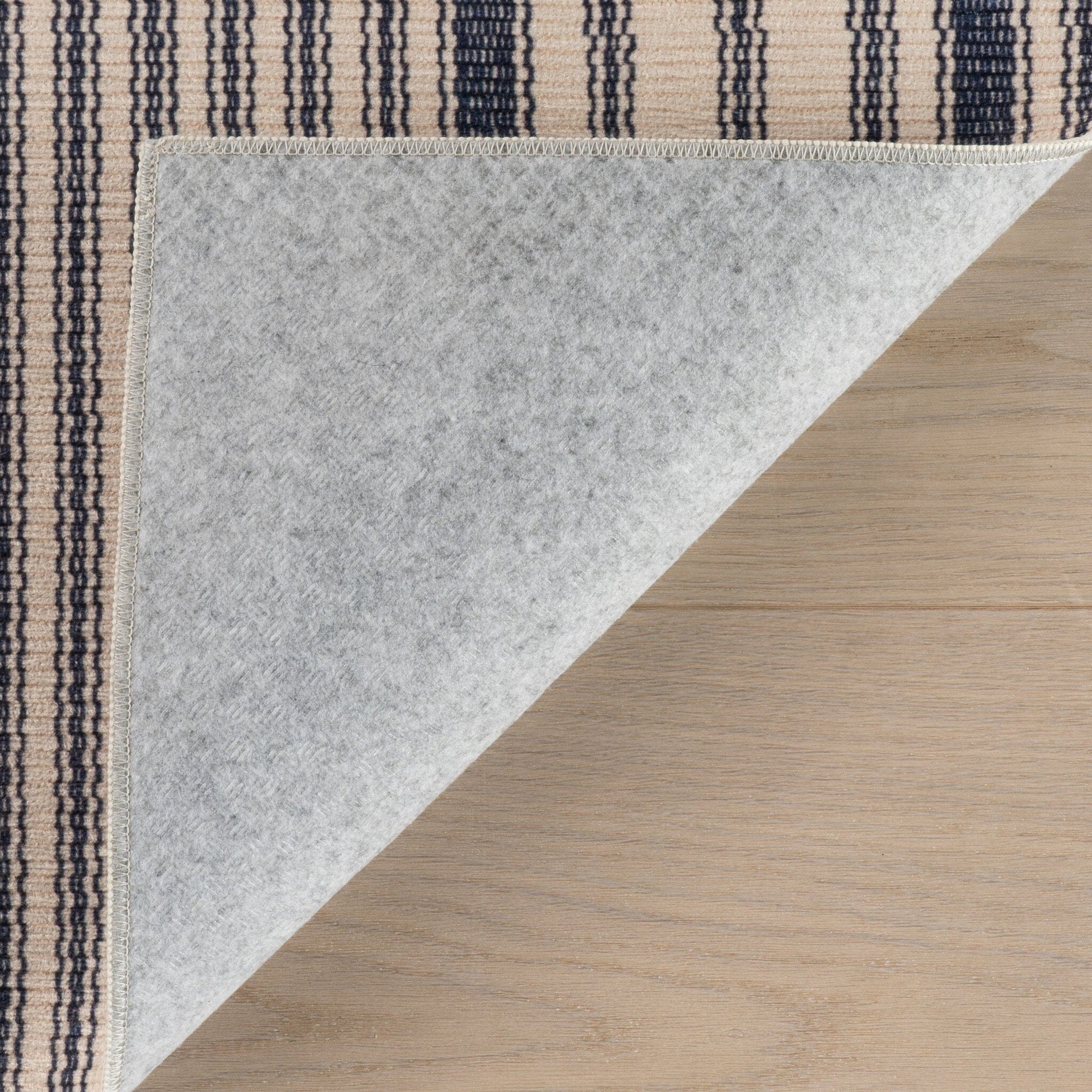 Axiom Coastal Striped Machine Washable Rug - Navy Rugs 