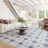 Valen Modern Plaid Machine Washable Rug - Blue