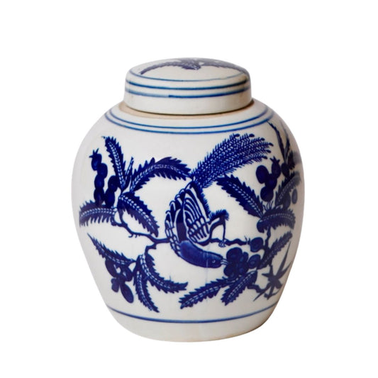Bird and Flower Ginger Jar Vases, Planters & Jars 