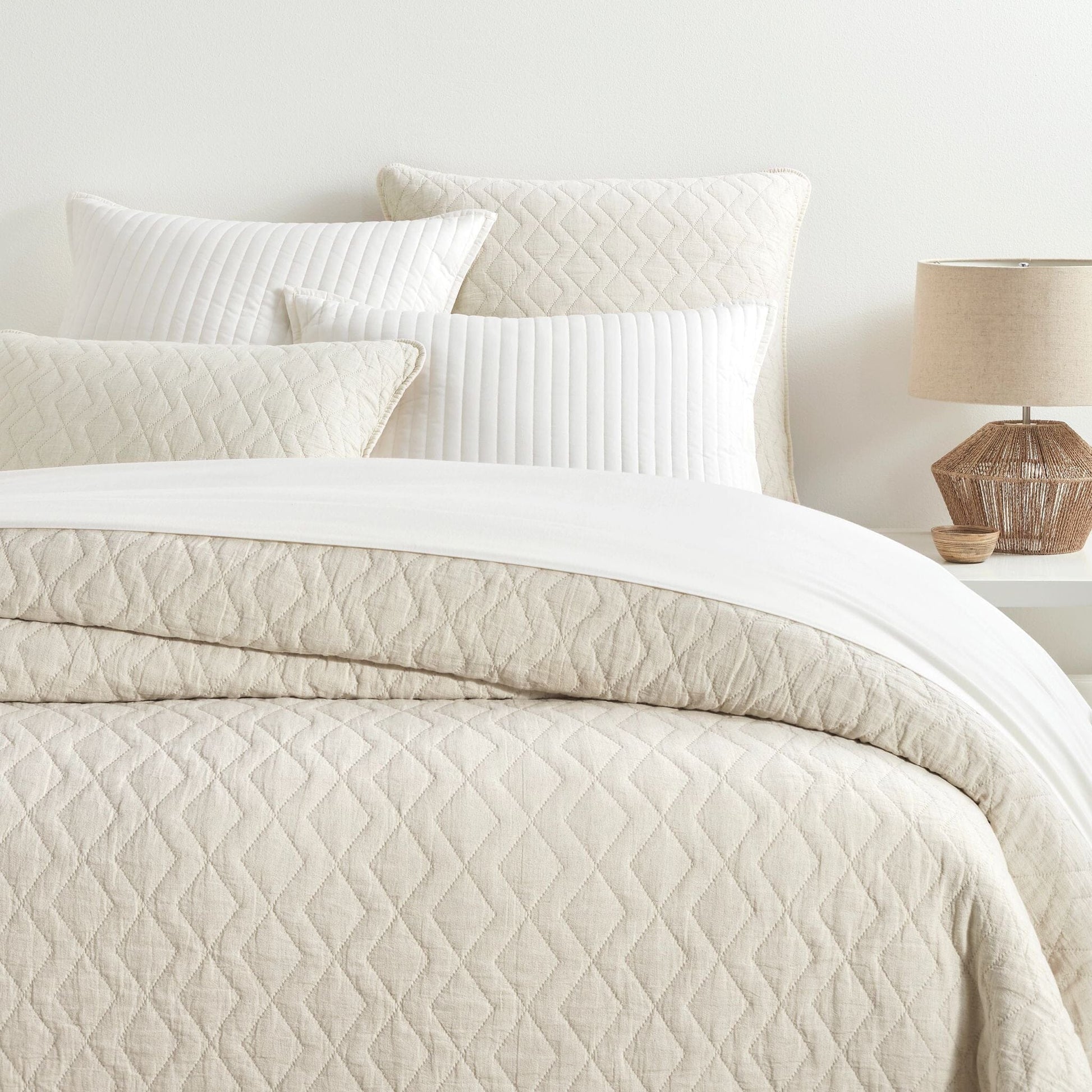 Birdie Natural Quilted Sham Quilted Sham 