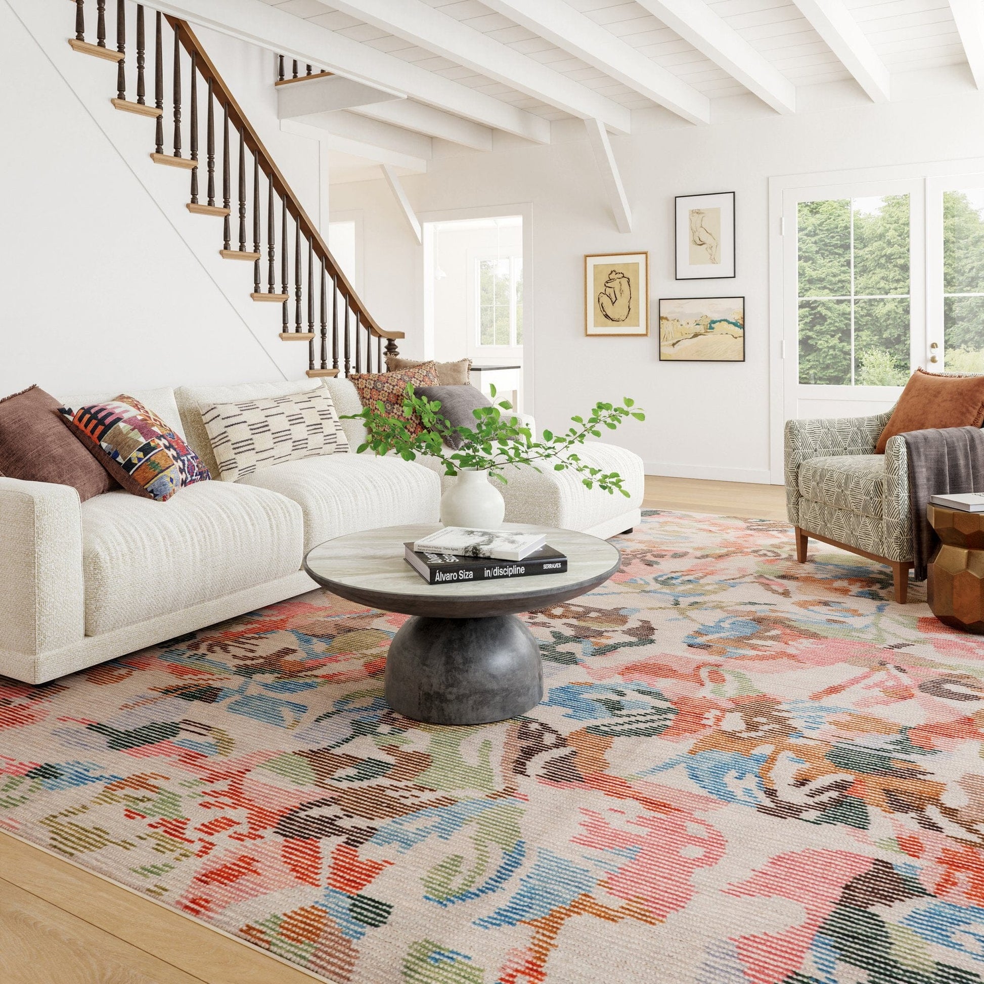 Bloom Machine Washable Rug - Blue Rugs 