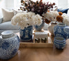 Blue and White Porcelain Scrolling Lotus Round Lidded Jar Vases, Planters & Jars 