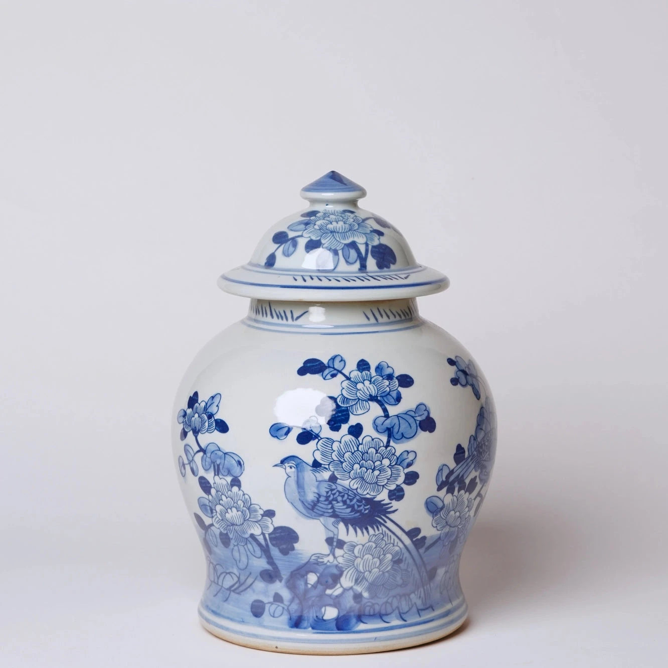 Blue and White Porcelain Temple Jar Vases, Planters & Jars 
