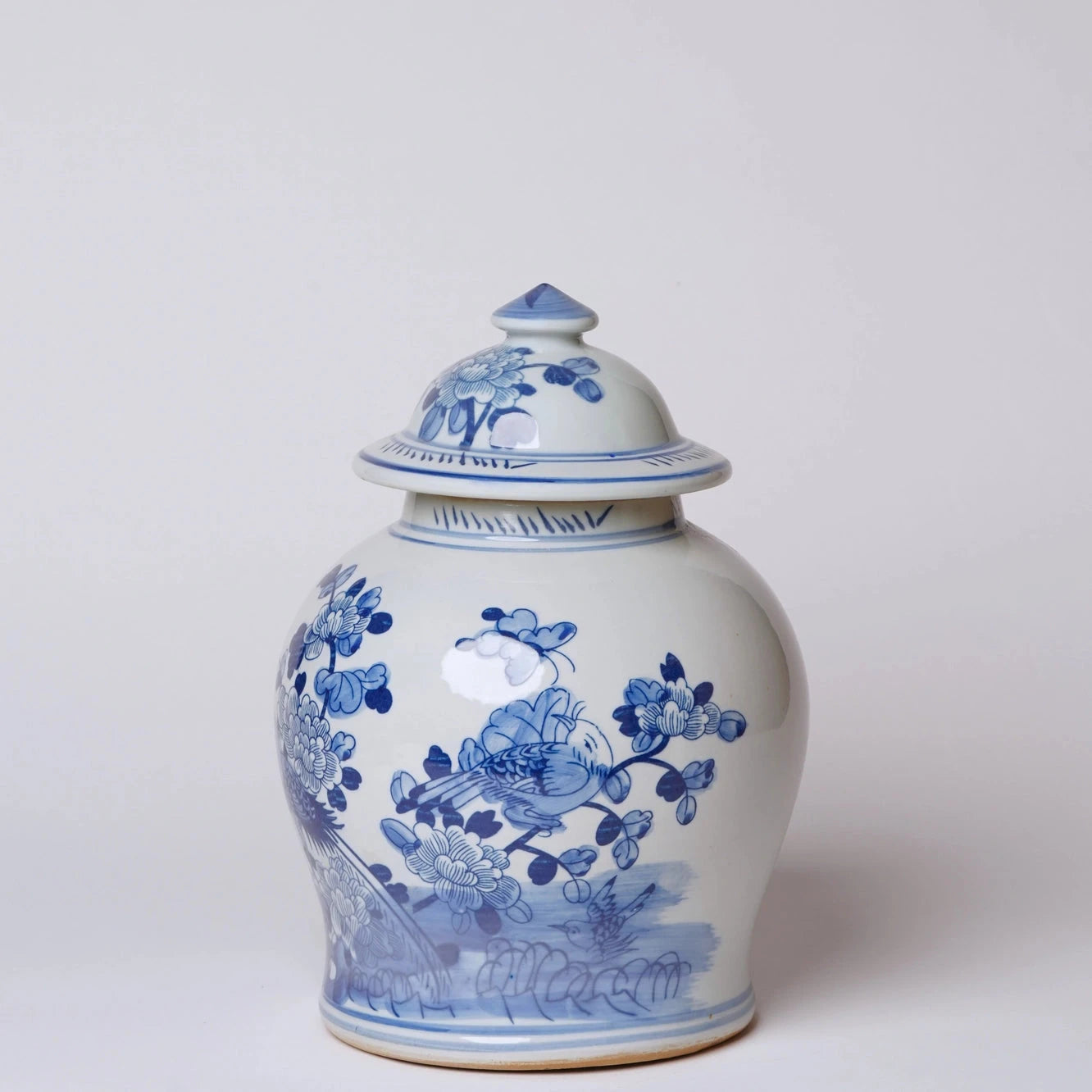 Blue and White Porcelain Temple Jar Vases, Planters & Jars 