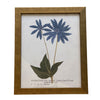 Blue Flower Art On Distressed Background Vintage Print Framed Art 