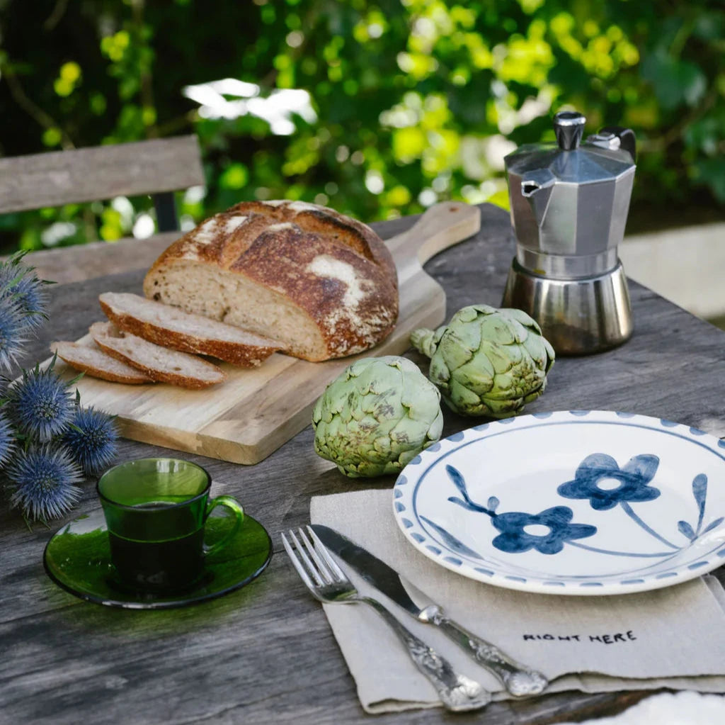 Blue Flowers Hand-Painted Plate Serveware 