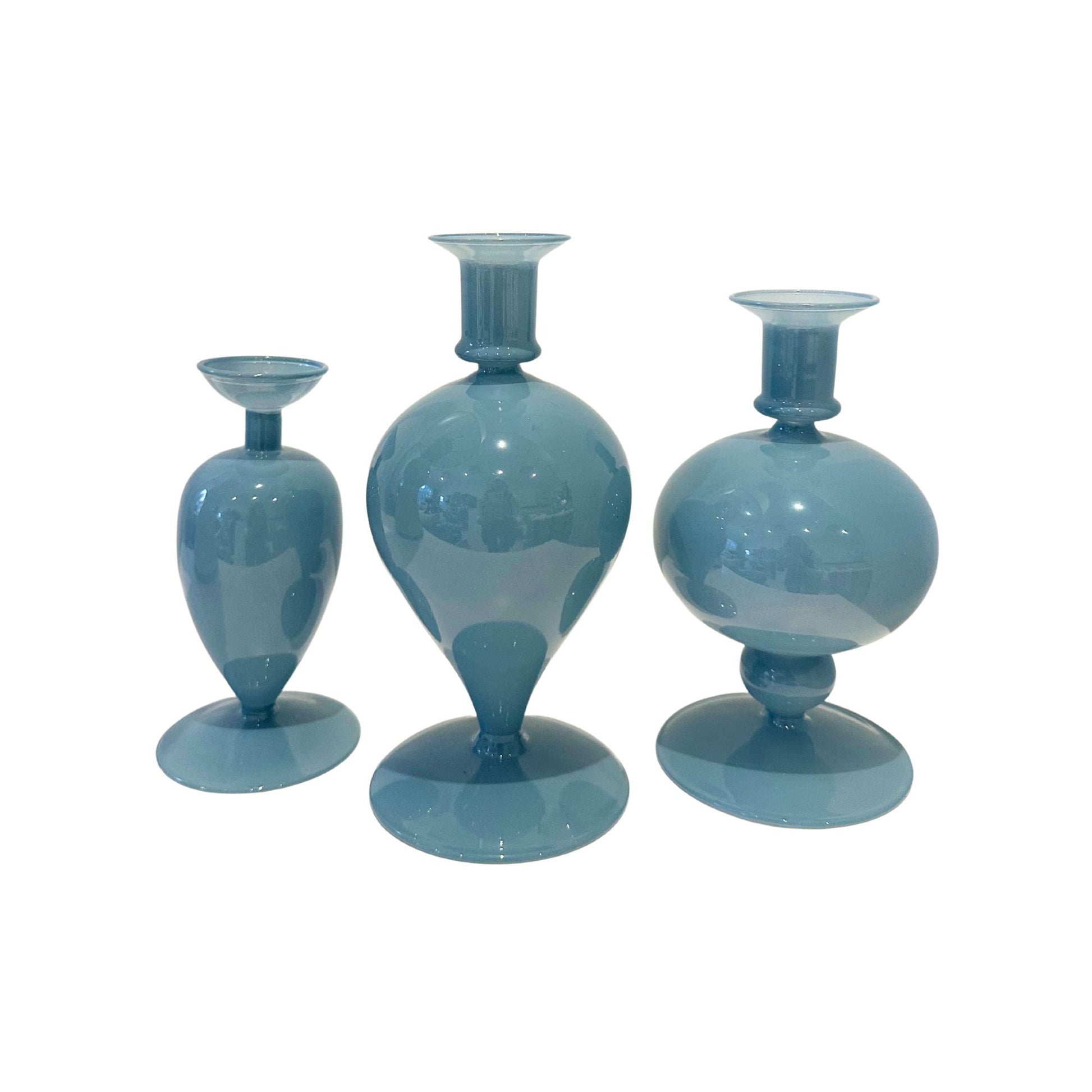 Blue Glass Bud Vase/Taper Holder Objects & Accents 