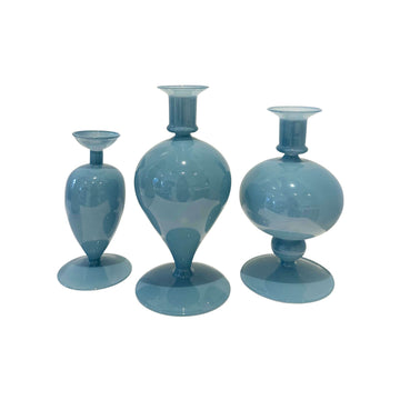 Blue Glass Bud Vase/Taper Holder Objects & Accents 