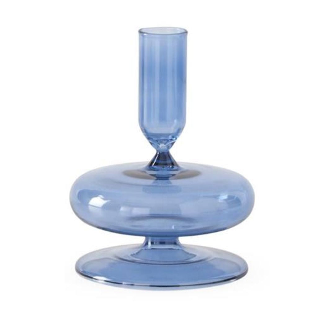 Blue Glass Modern Taper Candleholders Objects & Accents Extra-Small 