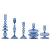 Blue Glass Modern Taper Candleholders Objects & Accents 