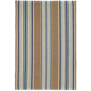 Blue Heron Stripe Handwoven Indoor/Outdoor Rug Rugs 