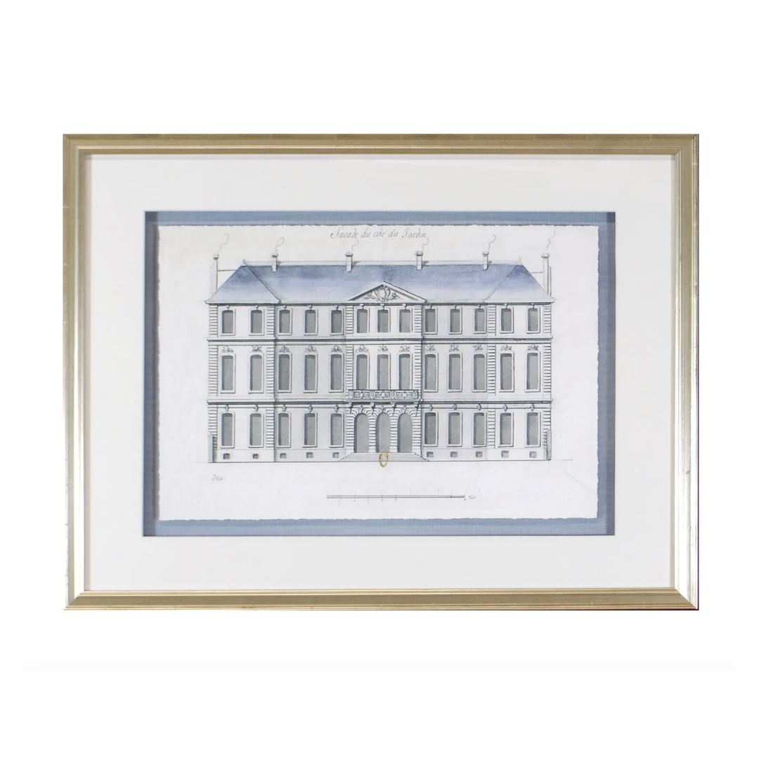 Blue Roof Facade VI Framed Art 