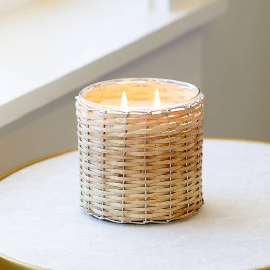 Blue Seaside 2 Wick Handwoven Candle 