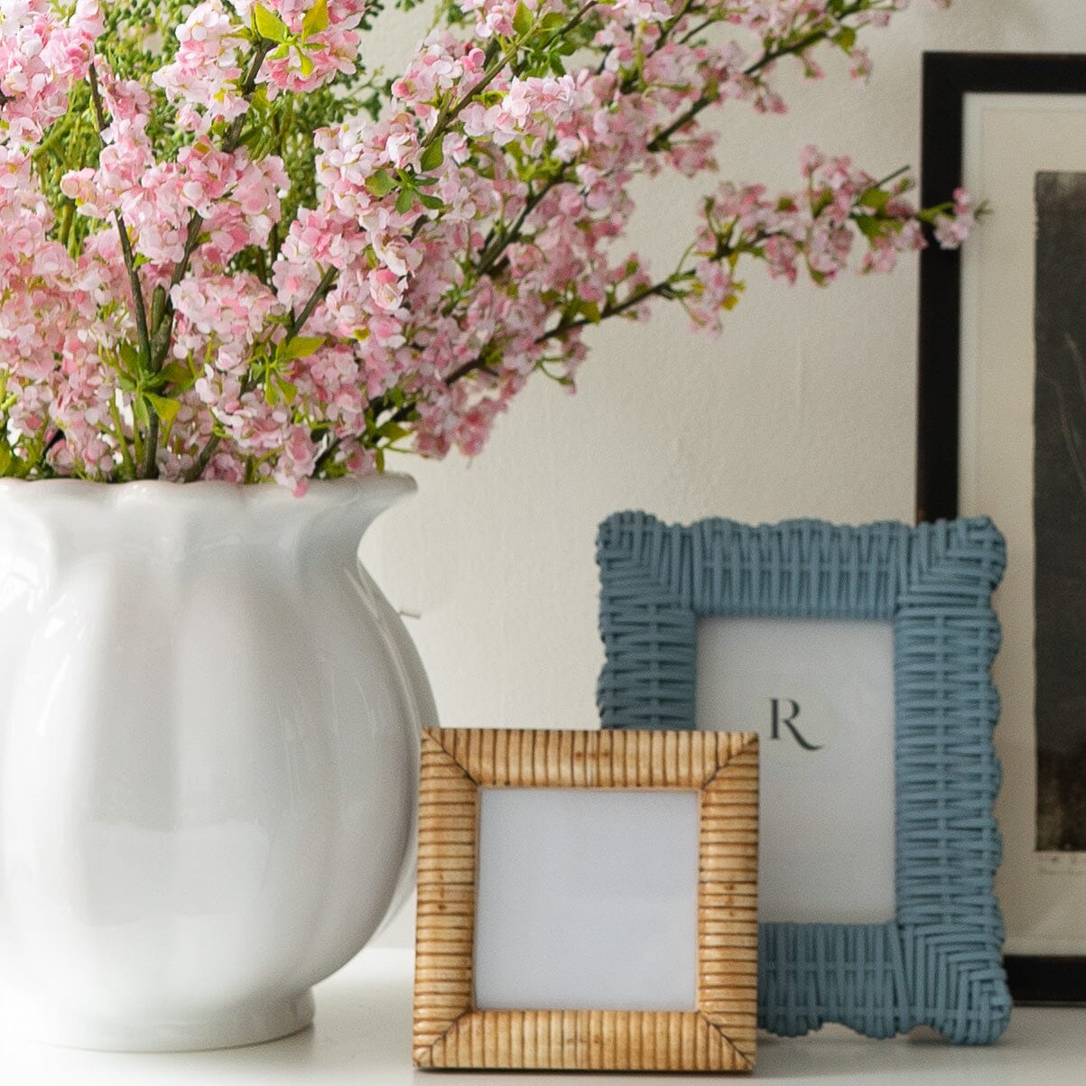 Blue wicker photo frame Picture frame 