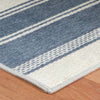 Bowman Stripe Blue Machine Washable Rug Rugs 