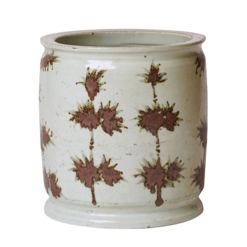 Brown and White Cachepot Vases, Planters & Jars 