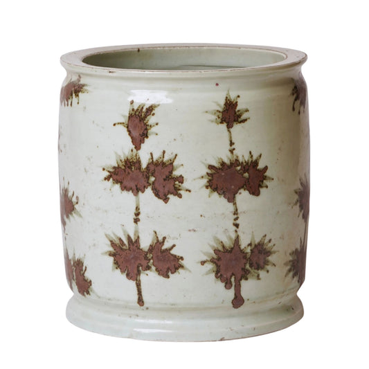 Brown and White Cachepot Vases, Planters & Jars 