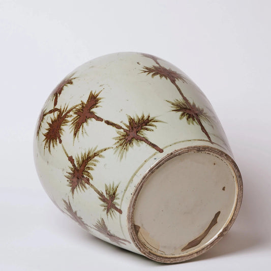 Brown and White Cachepot Vases, Planters & Jars 