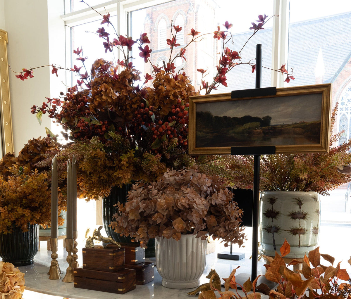 Brown and White Cachepot Vases, Planters & Jars 