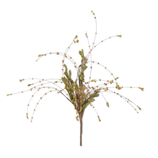 Brown Bead Bud Spray 25" Greenery 